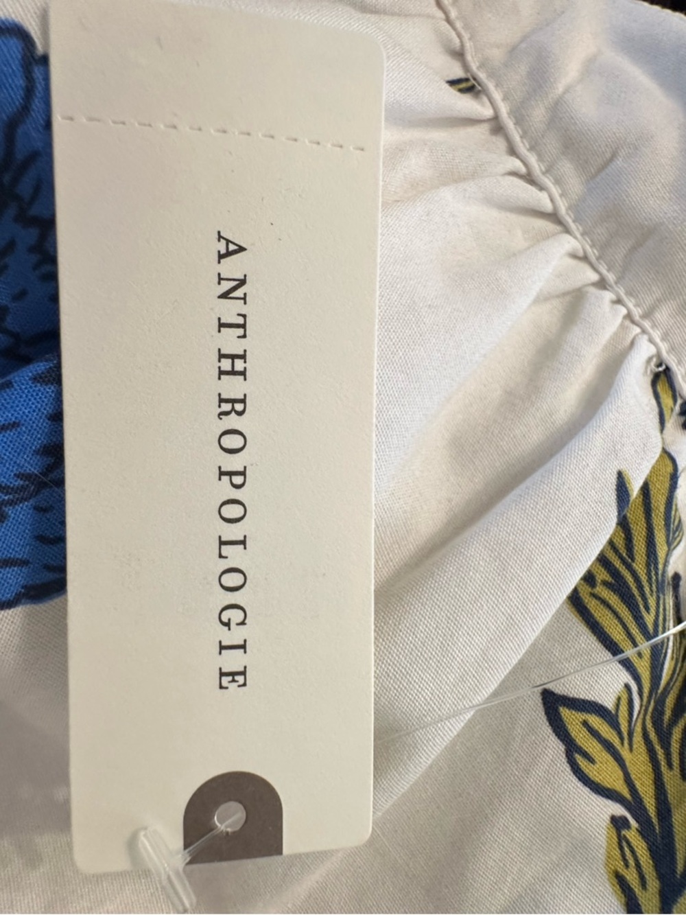 NWT Anthropologie Maeve Jacie White Maxi Skirt with Blue & Mustard Floral Print - Picture 10 of 12